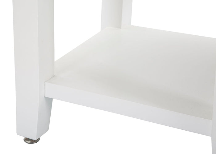 Comodino Shine 45x54x40 cm in Legno MDF e Metallo Bianco