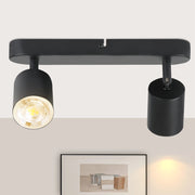 ZMH Faretto da soffitto neri 2 luci GU10 metallo rotanti 350° per soggiorno corridoio scala cucina senza lampadina