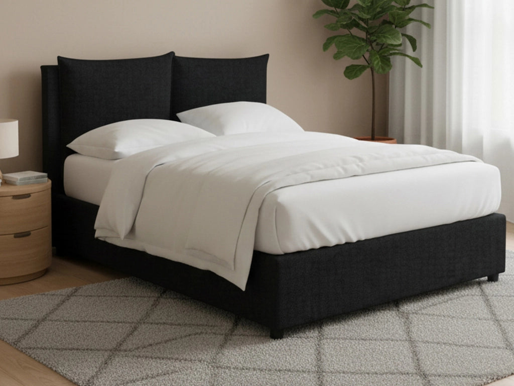 Formby, Letto Matrimoniale Sfoderabile Made in Italy, Grigio Scuro