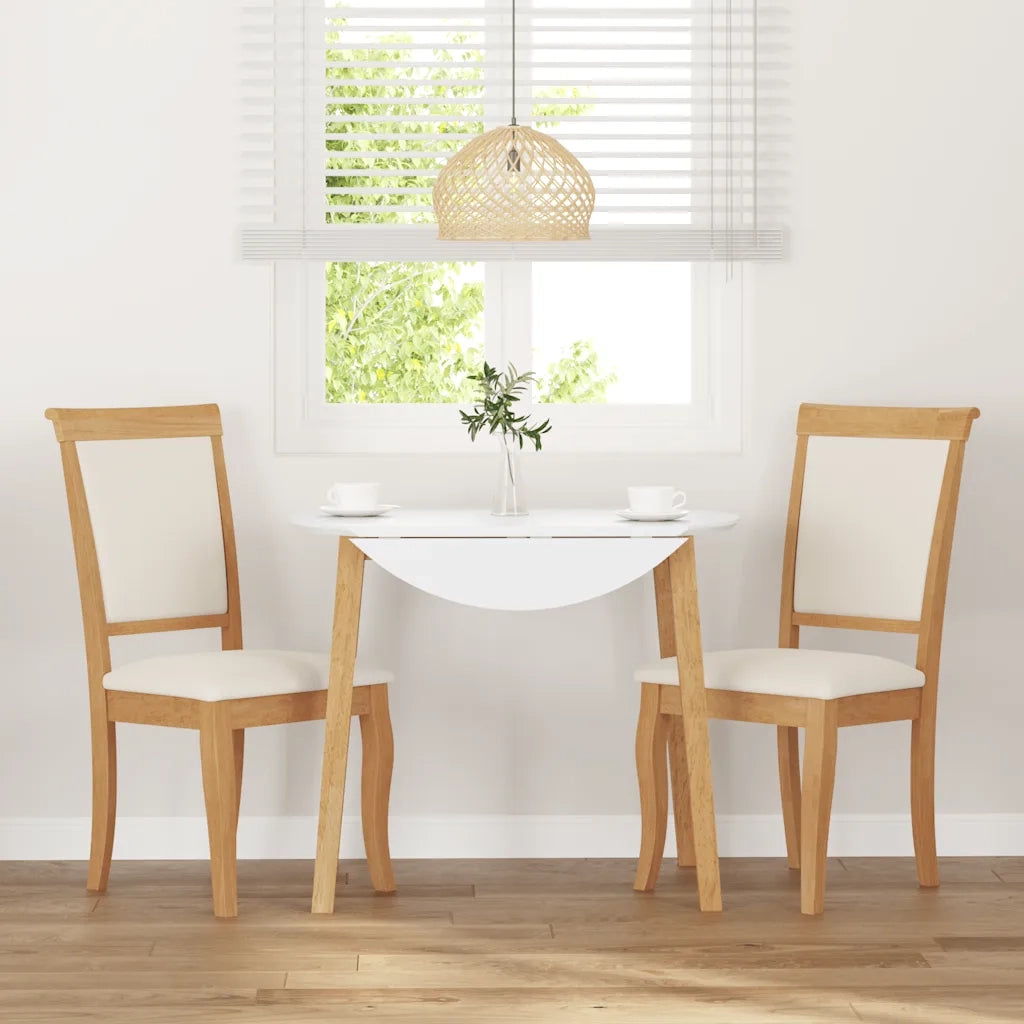 Sedie da Pranzo con Cuscini 2 pz Naturale Legno Massello Hevea