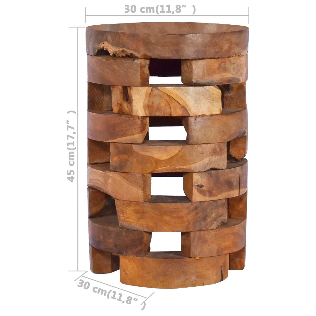 Comodino-Tavolino da notte 30x30x45 cm in Legno Massello di Teak
