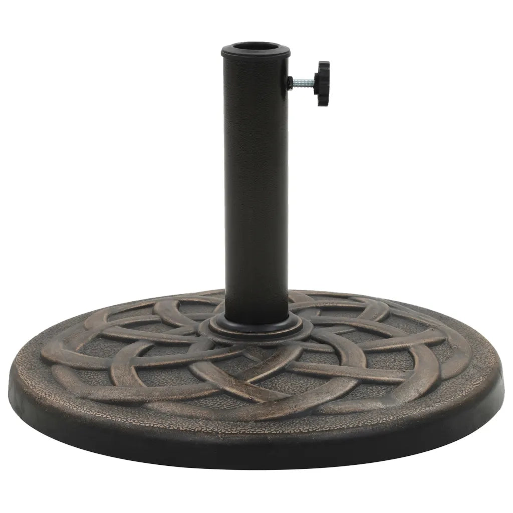 Base per Parasole-Base per ombrellone Rotonda in Poliresina 19 kg Bronzo
