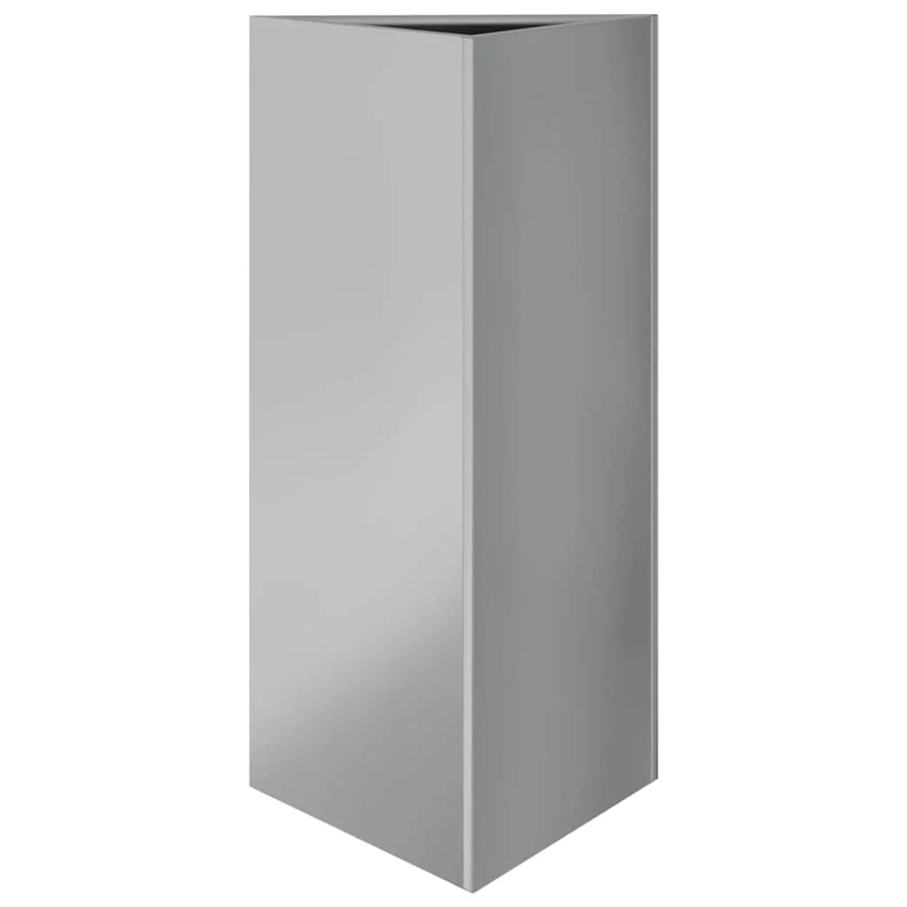 Fioriera rialzata triangolare per piante fiori e patio/giardino 40 x 34,5 x 70 cm acciaio zincato argento 02_0038812