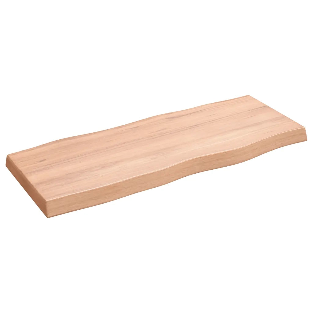 Piano Tavolo Marrone Chiaro 100x40x(2-6) cm Rovere Non Trattato 363949