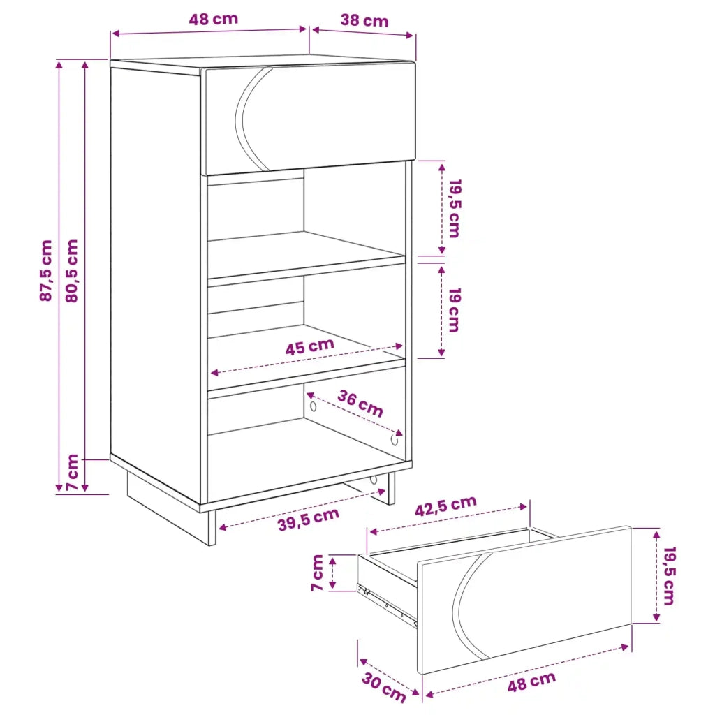 Mobile per scarpe 48 x 38 x 87,5 cm Legno ingegnerizzato 8011678