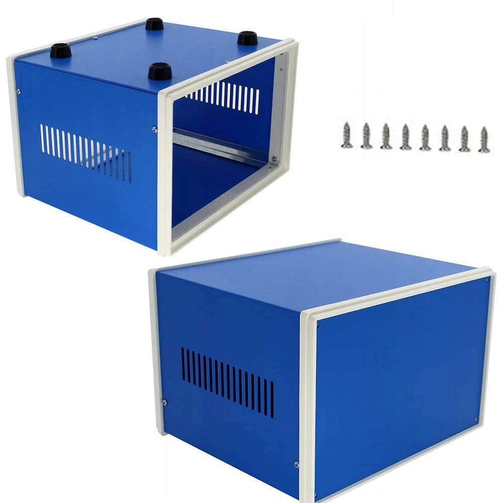 Custodia in Metallo Blu per Strumenti 110x180x130mm – Alta Qualità, Resistente alla Corrosione