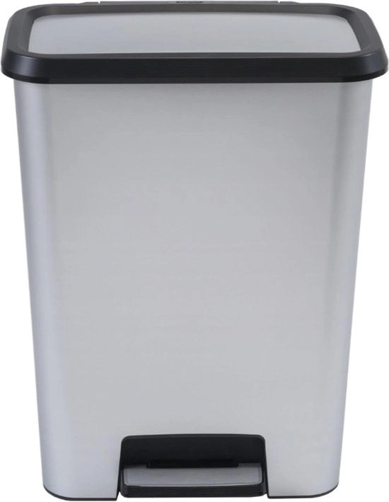 Pulitore di pavimento con coperchio e pedale a pedale - 50 litri contenitore di raccolta rifiuti in plastica per interni moderni