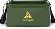 Emmer da bagno esterno pieghevole per camping con telo in tessuto resistente all'usura come vasca da bagno e doccia, con gancio per l'annaffiatura e il raffreddamento, capacità 20 litri, colore leggero verde militare - C2