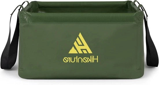 Emmer da bagno esterno pieghevole per camping con telo in tessuto resistente all'usura come vasca da bagno e doccia, con gancio per l'annaffiatura e il raffreddamento, capacità 20 litri, colore leggero verde militare - C2