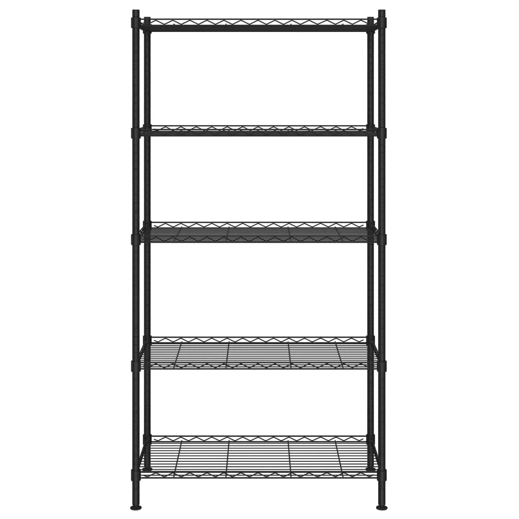 Scaffale portaoggetti a 5 ripiani 90 x 35 x 180 cm 250 kg nero 02_0045694