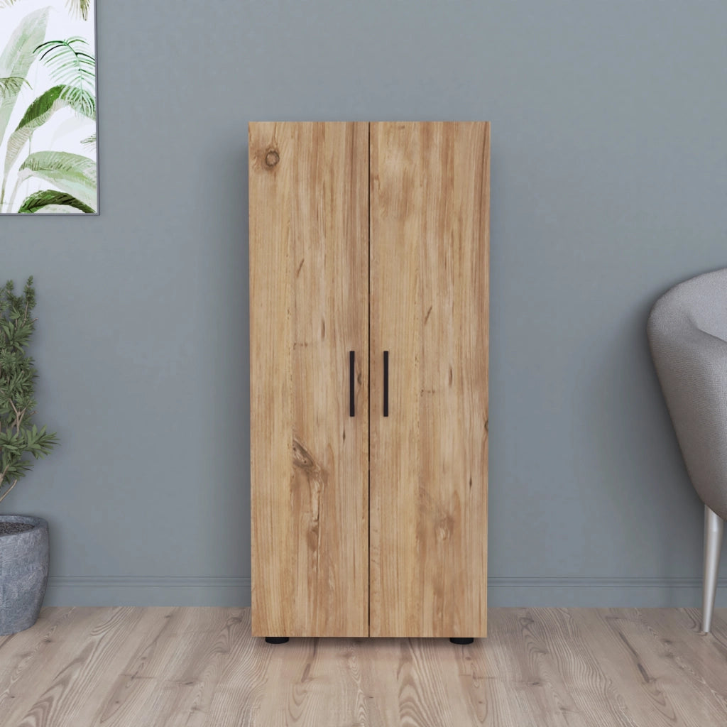 Armadio a 2 Ante Armadio Stretto con 4 Ripiani Mobile per Guardaroba Armadio da Ingresso Corridoio 108 x 49 x 32 cm - Effetto Rovere [en.casa]