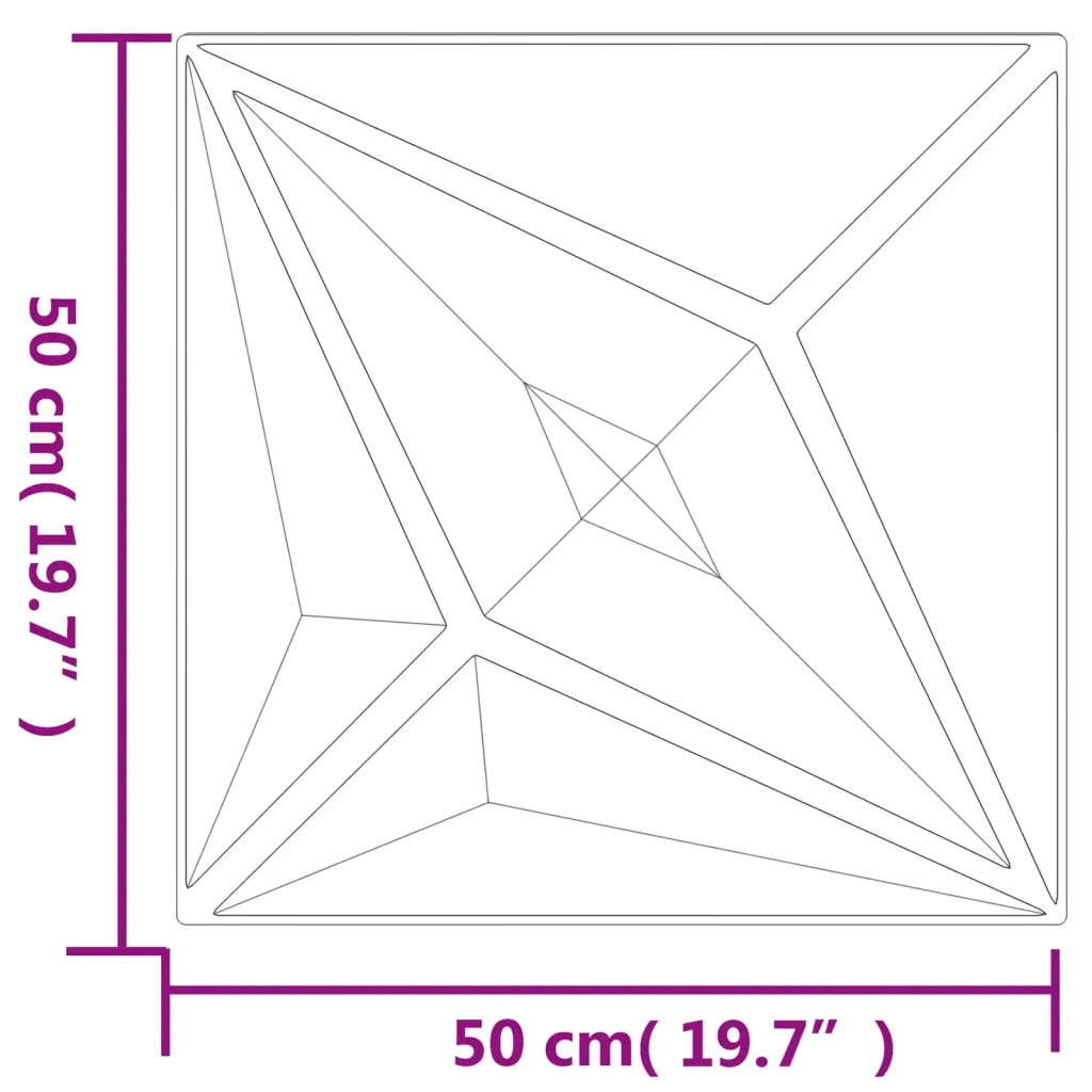 Pannelli da parete 24 pz 50 x 50 cm Stella Bianca Schiuma XPS 42046041