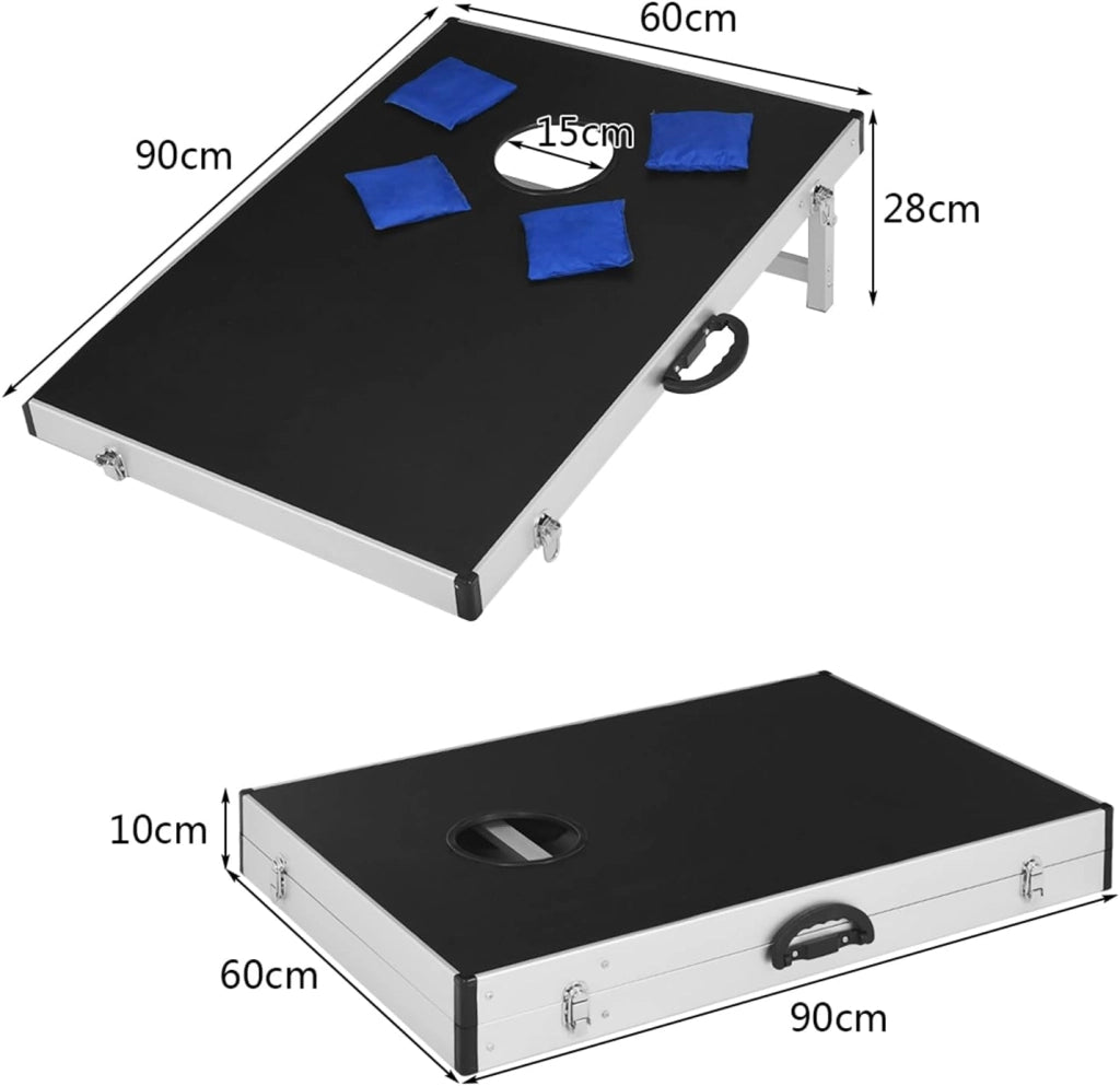 Tavole Cornhole, Tavolo per Giochi di Lancio, Design Pieghevole e Maniglia Laterale, Gioco Cornhole Classico, con 8 Sacchi di Sabbia