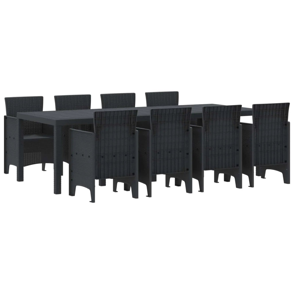 Set da Pranzo per Giardino 9 pcs Antracite Polipropilene 3378732