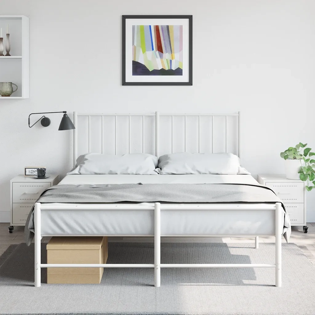 Set di 2 Comodini | Armadio da Notte | Mobiletto da notte Bianchi 36x39x43,5 cm in Acciaio