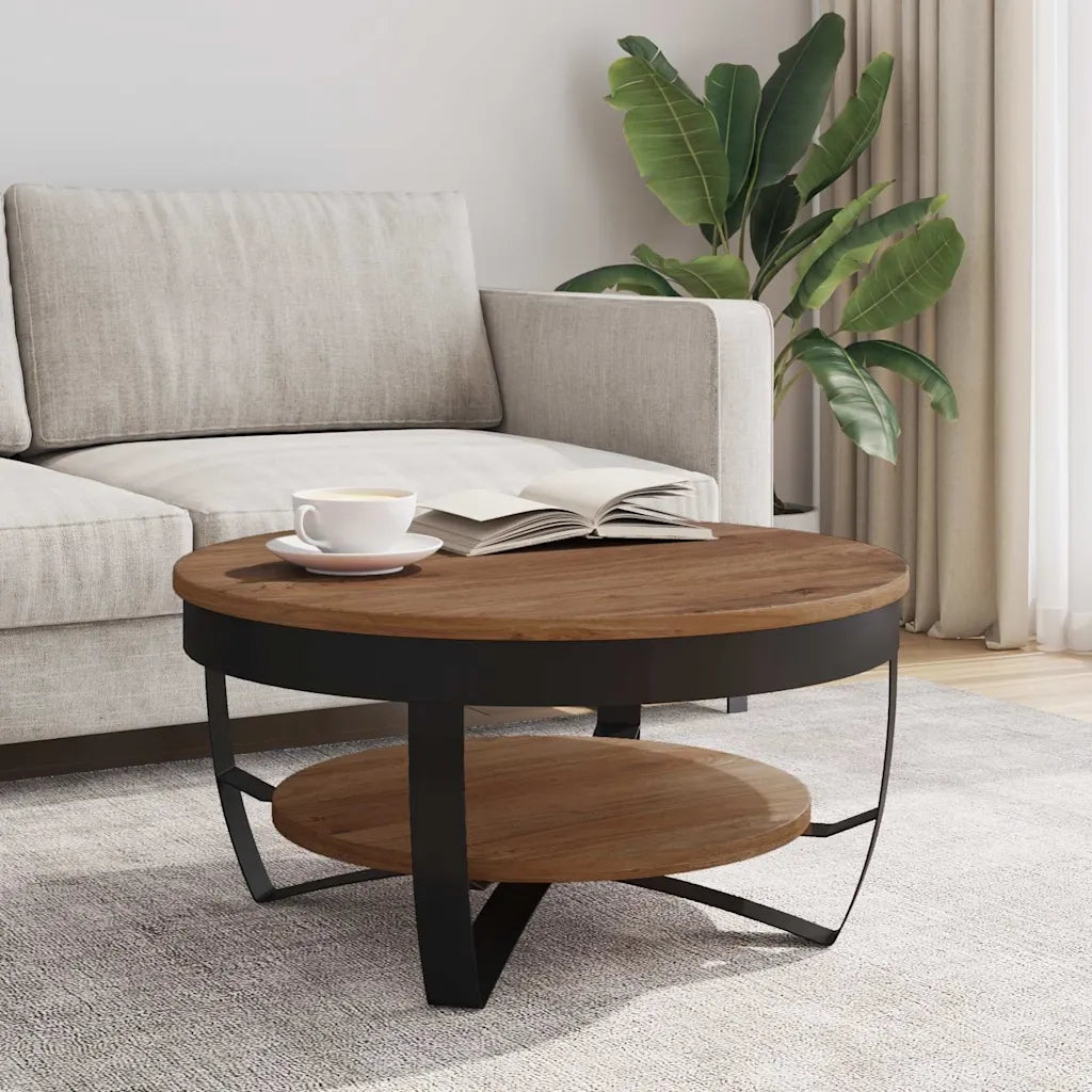 Tavolino da Salotto 65x65x32 cm in Legno Massello d'Acacia