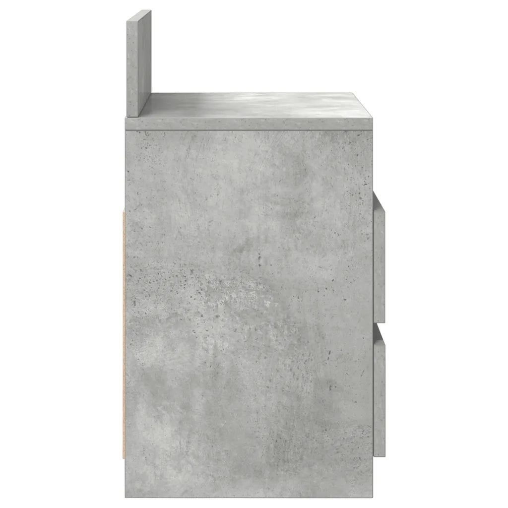 Comodini 2 pz con 2 Cassetti Grigio Cemento 40x33x60 cm 858567