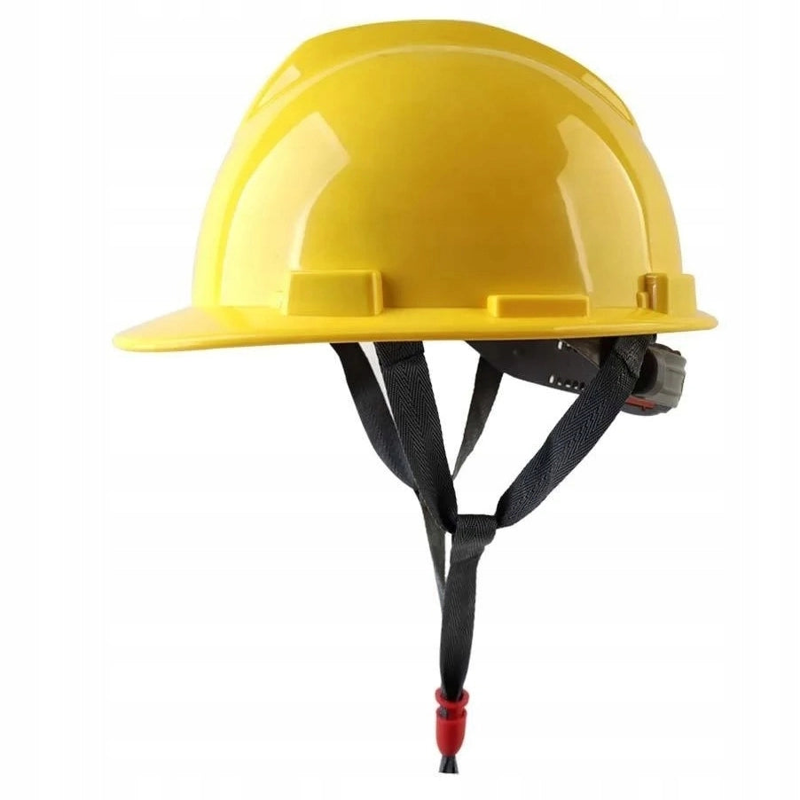 Casco Protettivo da Cantiere PP-4K – HDPE Giallo | 4 Punti Sottogola, 6 Punti Imbracatura | Ventilazione, -10°C a +50°C
