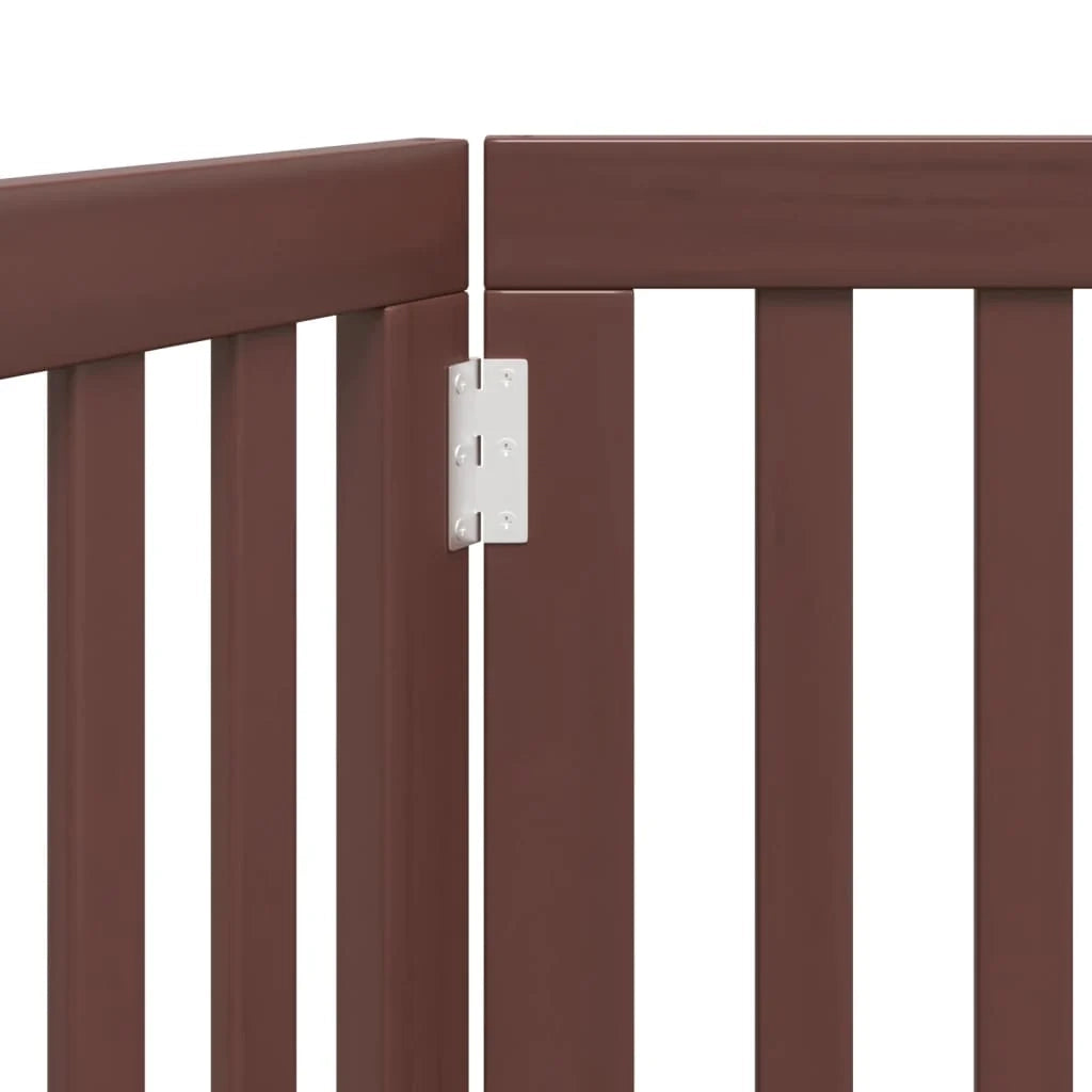Cancelletto di sicurezza pieghevole per cani 2 pannelli 160 cm legno di pioppo marrone 02_0023043