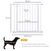 Cancelletto di Sicurezza per Animali Domestici Bianco 76x72-82 cm