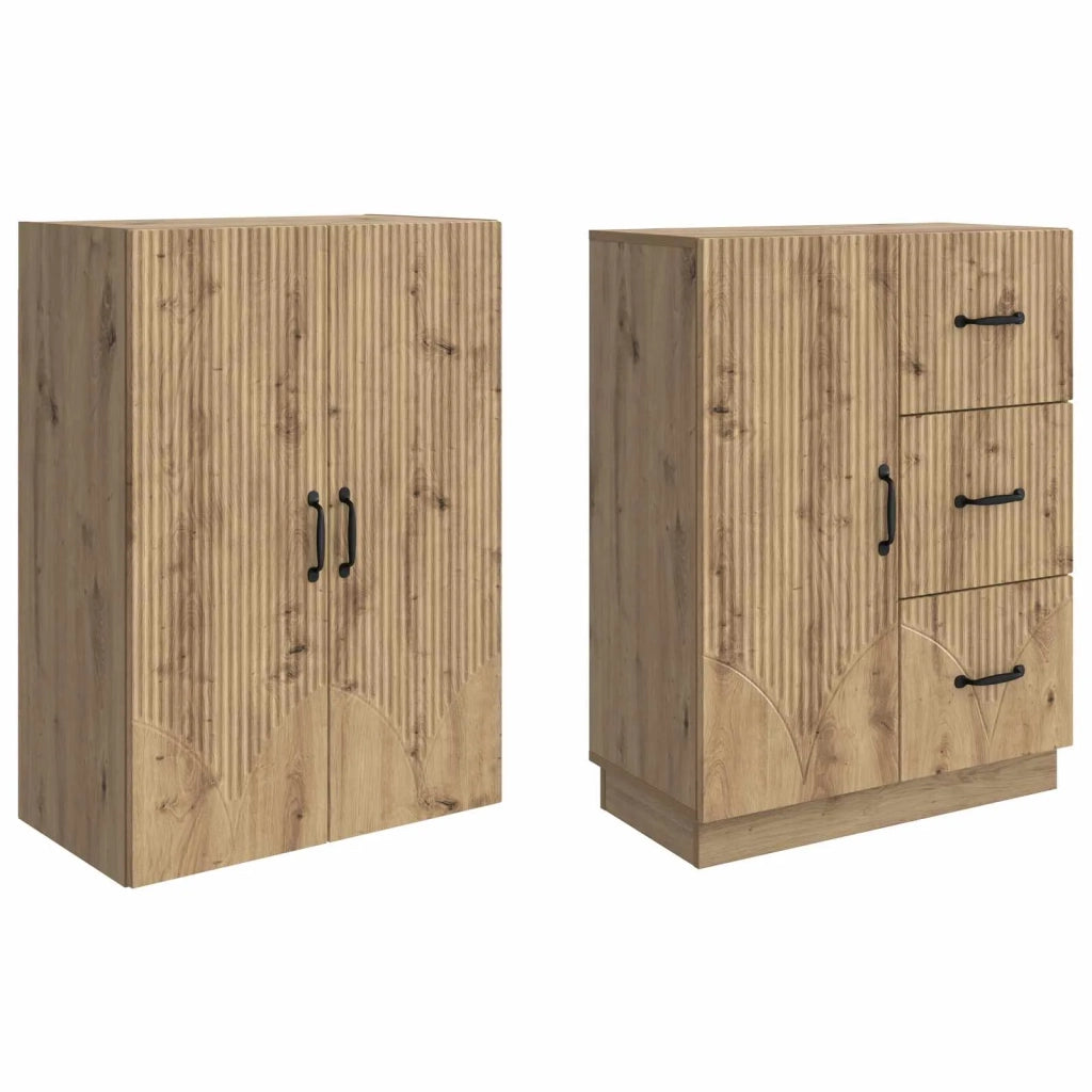 Set di armadi 2 pcs Rovere Artigianale Legno ingegnerizzato 3416825
