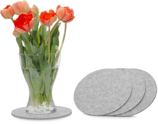 Onderzetters in vilt per 4, colore selezionabile, 25cm, pacchetto da 4, colore grigio chiaro