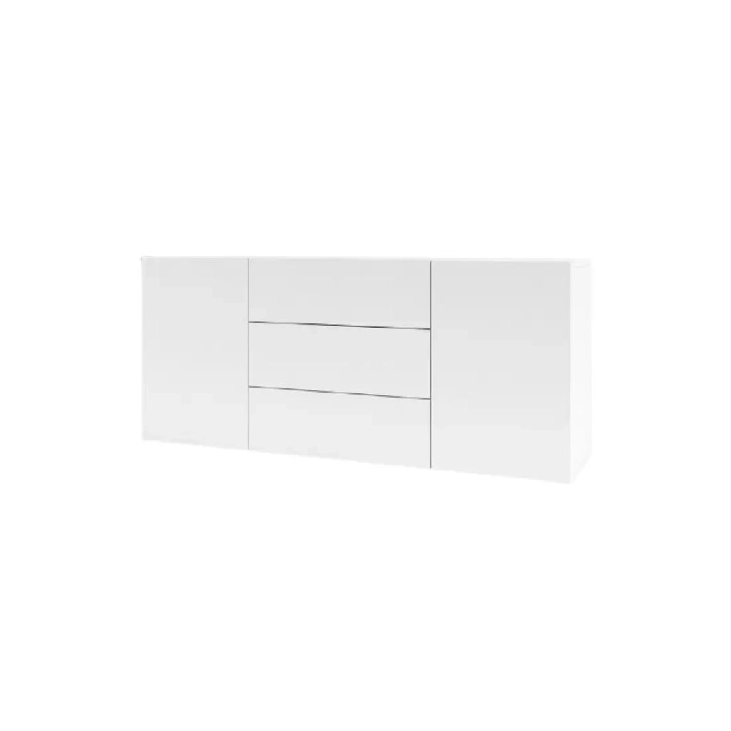 Buffet 140cm collezione EVA con 2 porte e 3 cassetti. Colore bianco e rovere.