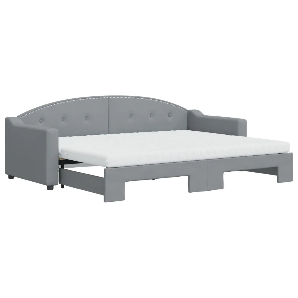 Divano Letto Estraibile Materassi Grigio Chiaro 80x200 Tessuto 3197543