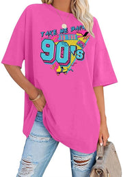 Camicia Donna con Stampa Retro - Collo Arrotondato - Maniche Corte - 5 Dimensioni (S/XXL) - Abbigliamento Leggero - T-shirt