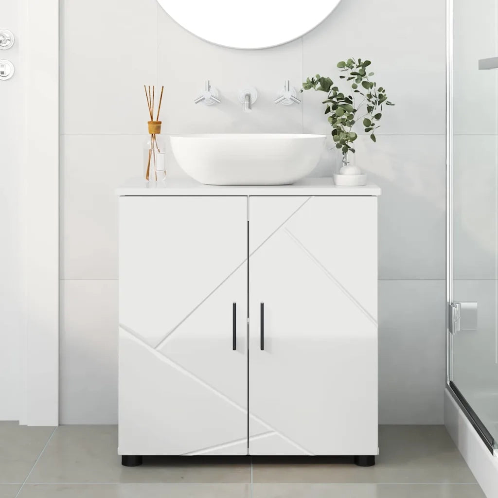 Mobile da Bagno con archiviazione Bianco Lucido 61 x 35 x 64 cm