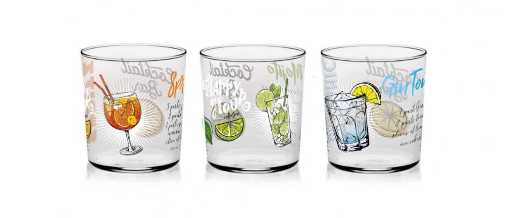 Set 3 Bicchieri da Tavola Acqua Vino Conic Drink 360 ml Cerve