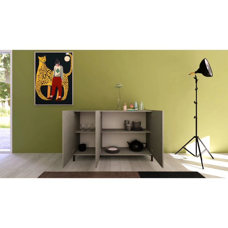 Madia moderna 3 ante 130x40x84 cm Solaria - Cashmere