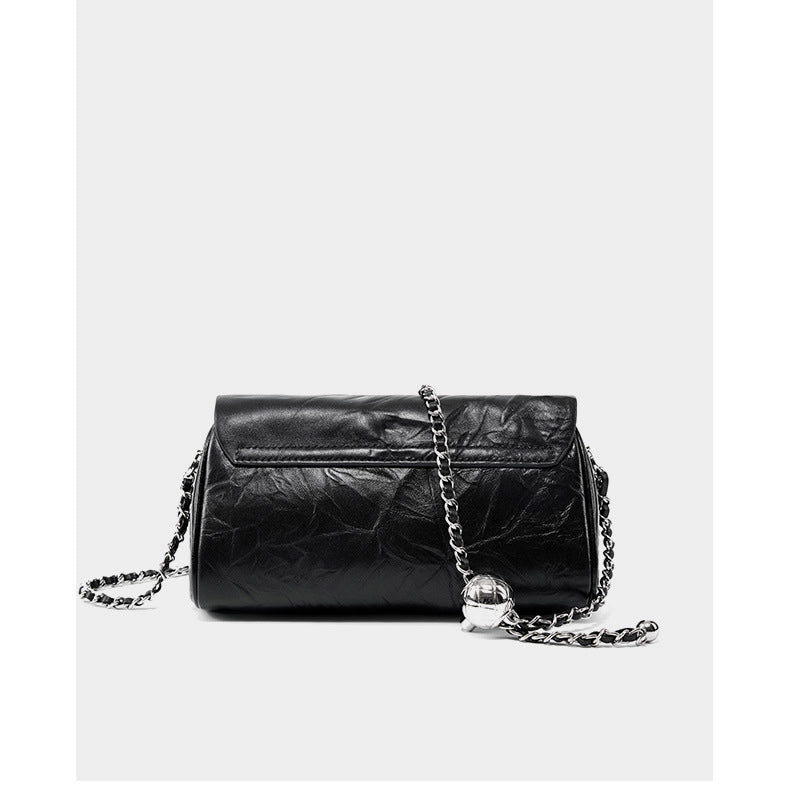 Borsa a mano da donna di lusso in pelle, borsa a tracolla casual da ascella, borsa a secchiello morbida da donna, nera