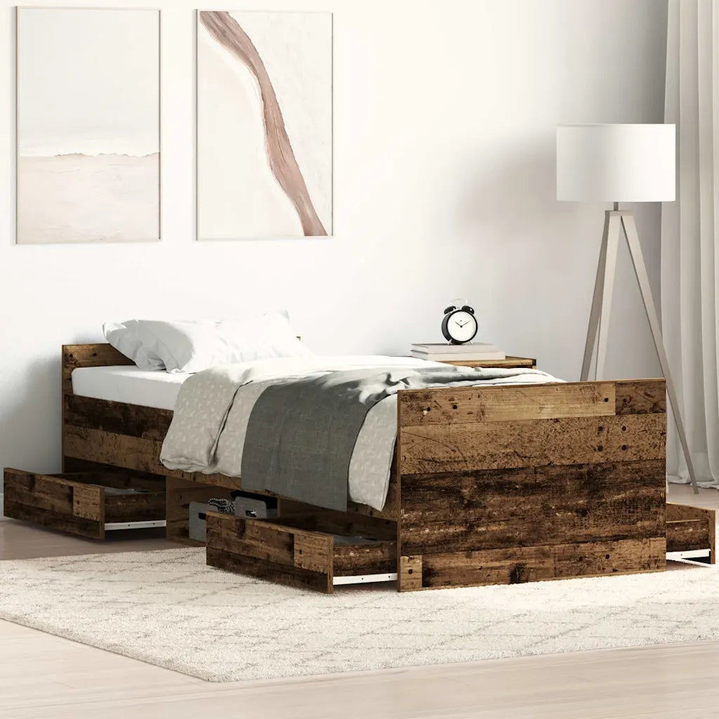 Giroletto senza Materasso Legno Antico 100x200cm in Truciolato