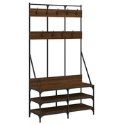 Appendiabiti con Porta Scarpe Rovere Marrone 100x40x184 cm CFW5171126
