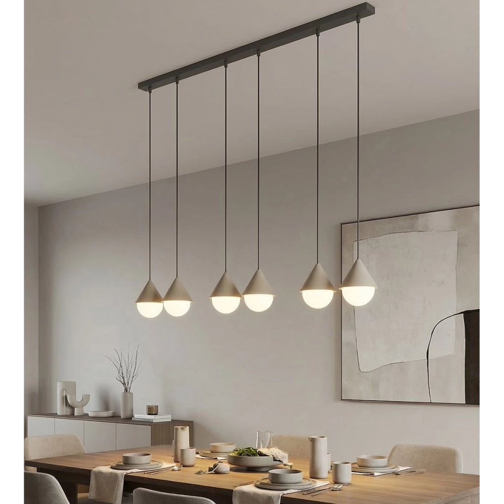 Lampada a sospensione Giro in acciaio nero e vetro