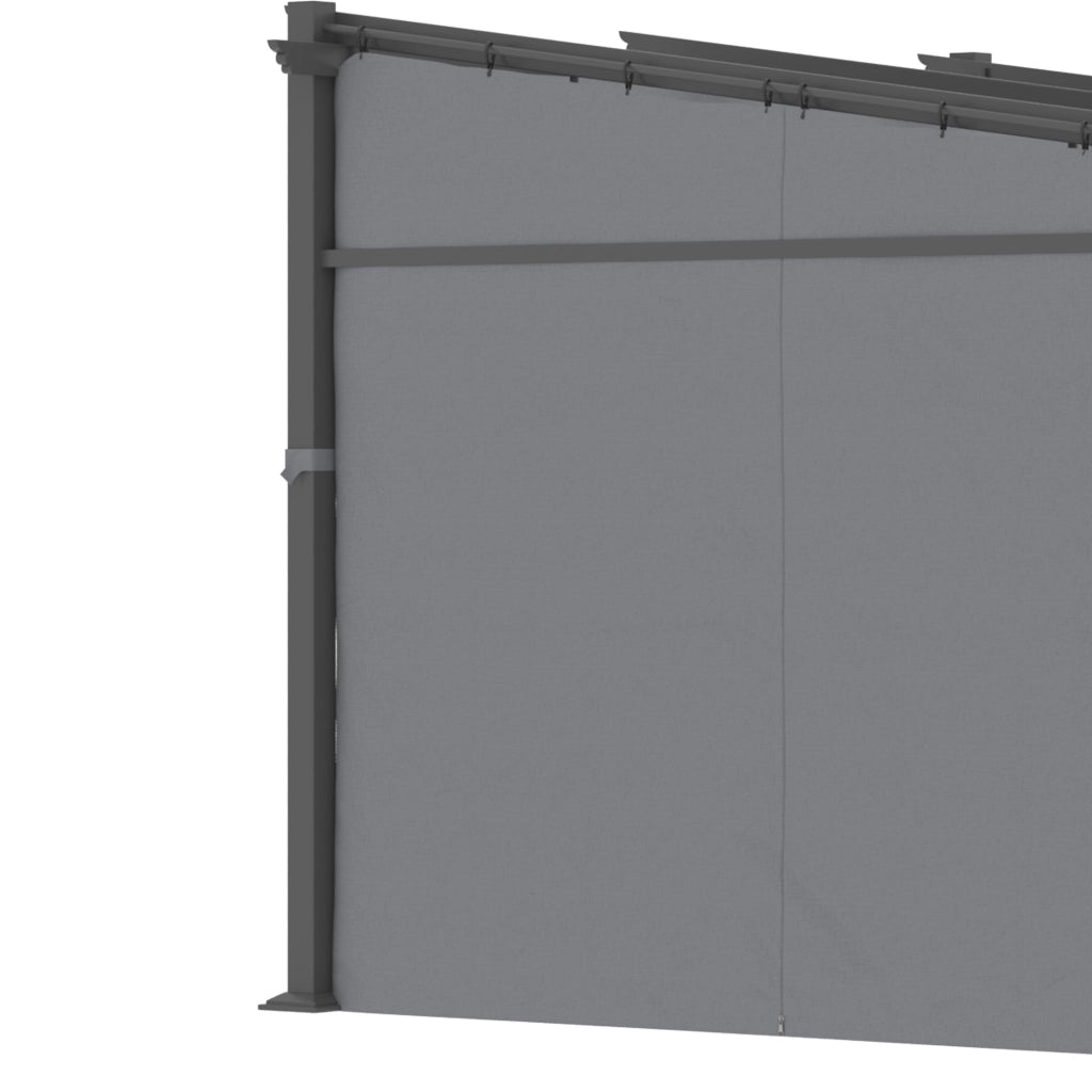 Pergolato 2.97 x 2.95 m gazebo idrorepellente con baldacchino solare pannelli laterali tetto da patio in poliestere colore grigio scuro