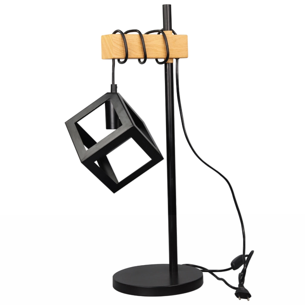 Lampada da tavolo Sweden Polux metallo/legno E27 nera