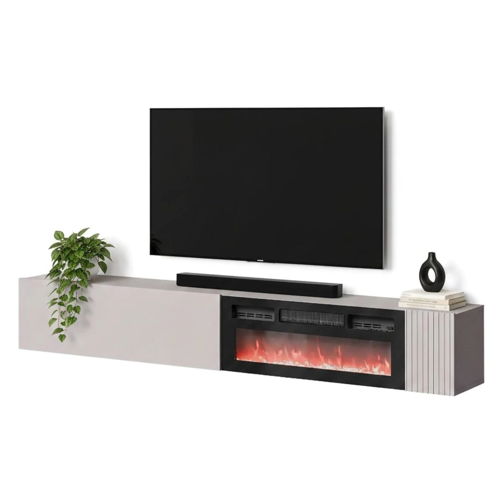 Sindia, Mobile Porta tv Modulabile, 200x29.8x30.5h cm Beige