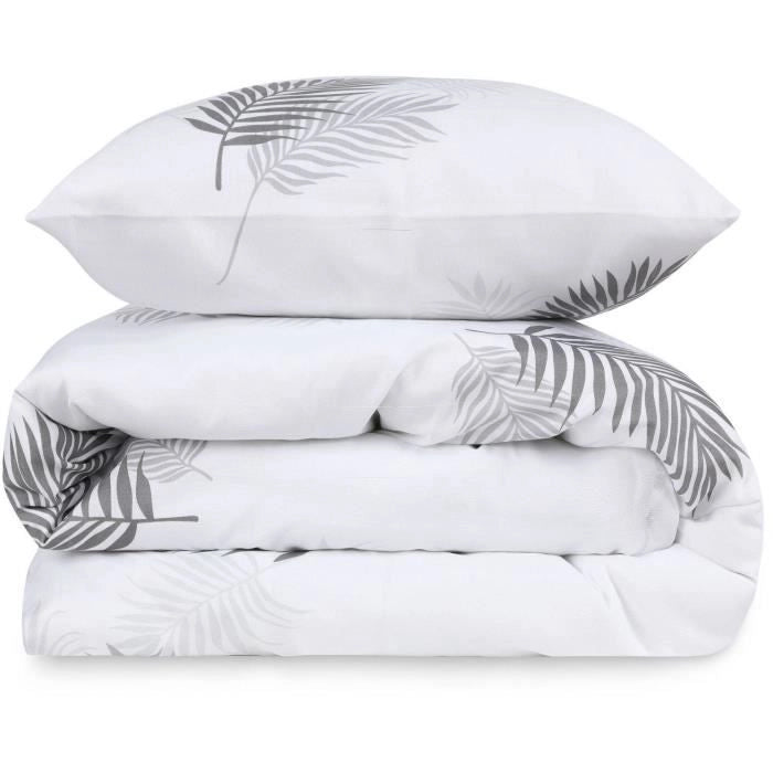 Completo letto - 1 copripiumino 220 x 240 cm + 2 federe 60 x 60 cm - 65% cotone, 35% poliestere - Grigio