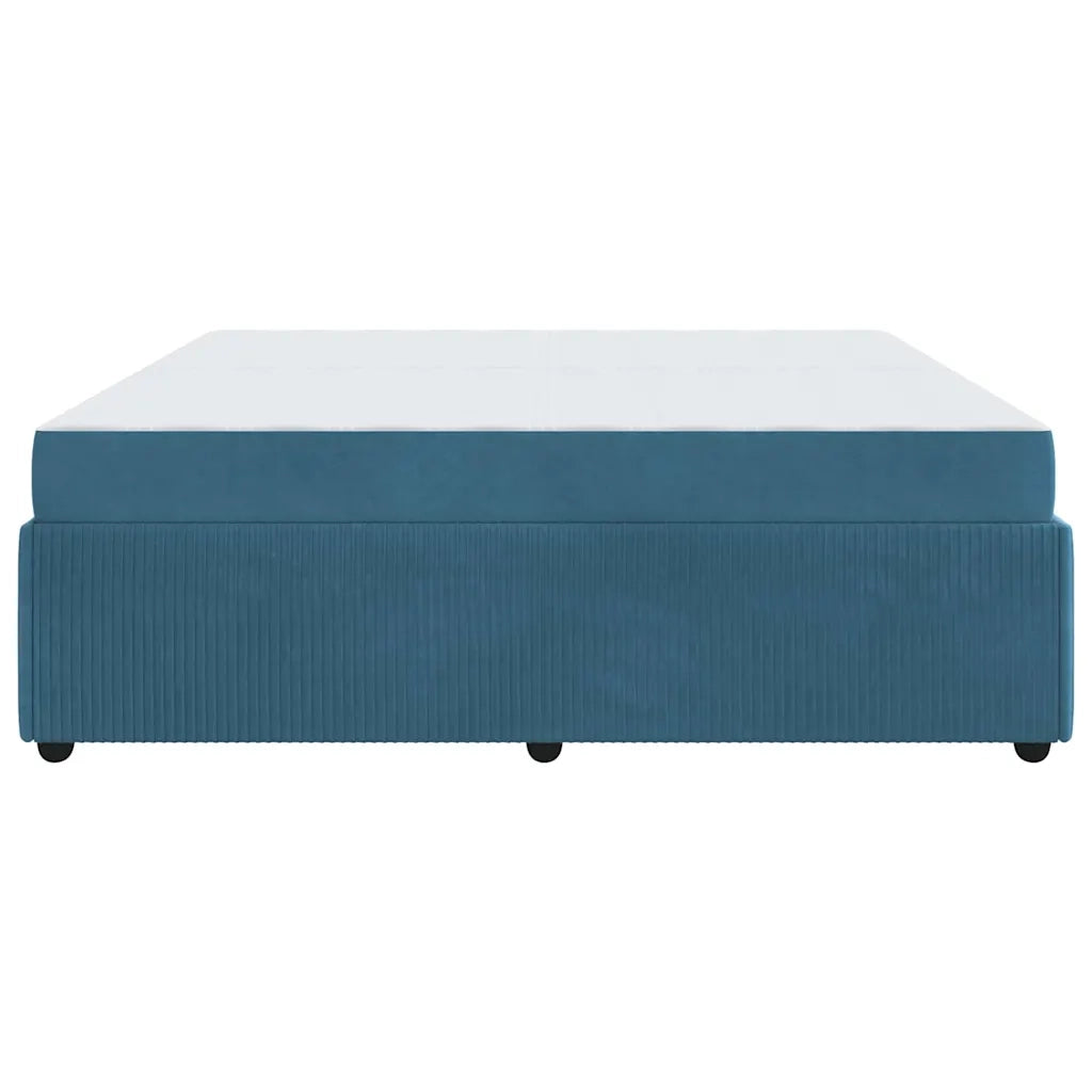 vidaXL Struttura letto con materasso Blu 200 x 200 cm Velluto