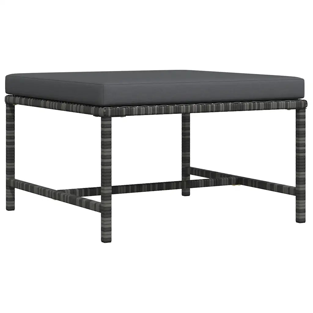 Poggiapiedi Modulare con Cuscino in Polyrattan Grigio CFW9816551