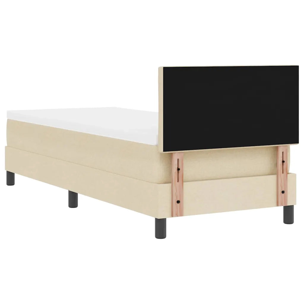 Letto a molle con materasso Crema 80 x 200 cm Tessuto 3338725