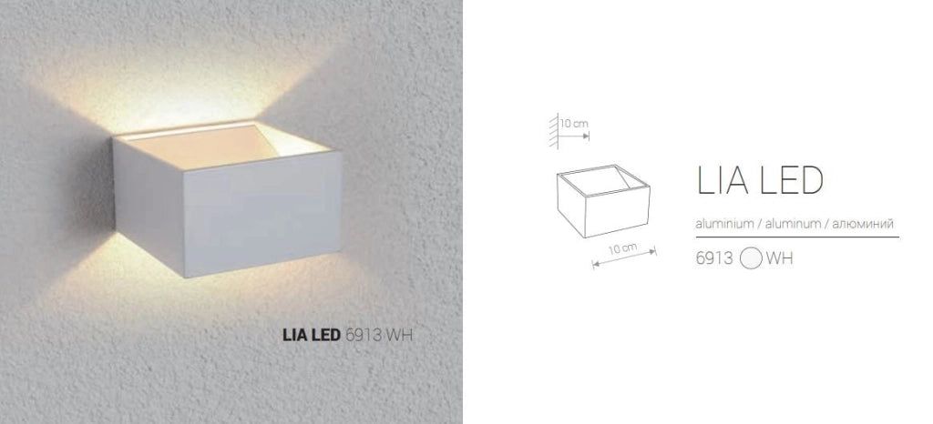 Applique LED Nowodvorski LIA bianca alluminio 7W 3000K