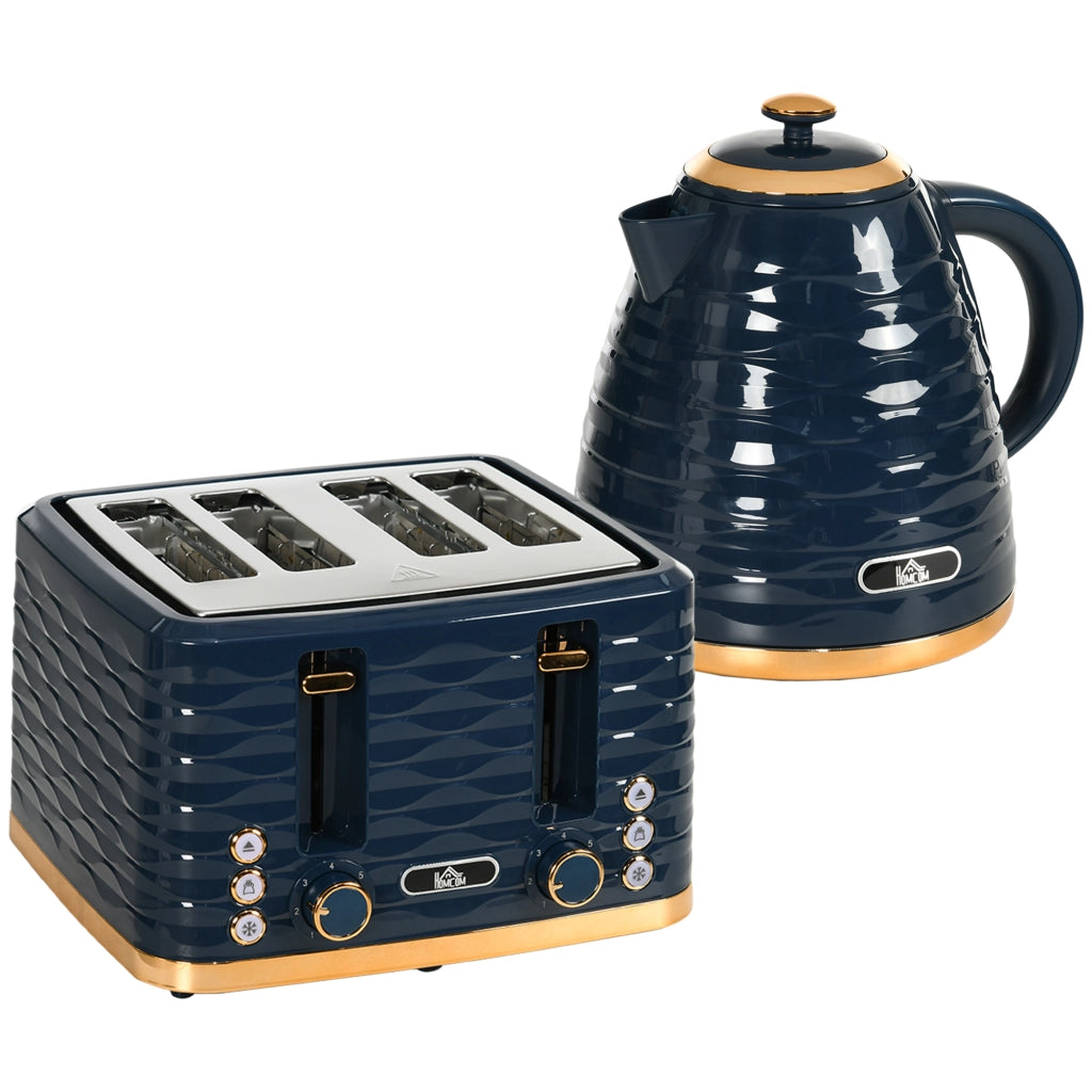 Tostapane e Bollitore 2 in 1 ¨C zephmum ¨C 7 livelli di tostatura, scongela e riscalda, Blu