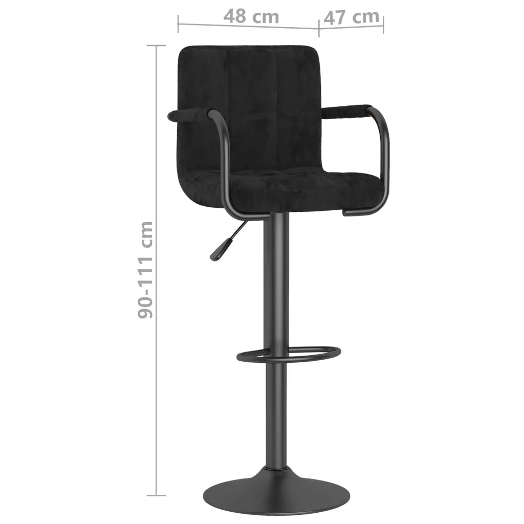 Sgabelli da Bar 2 pz Neri in Velluto cod mxl 72354