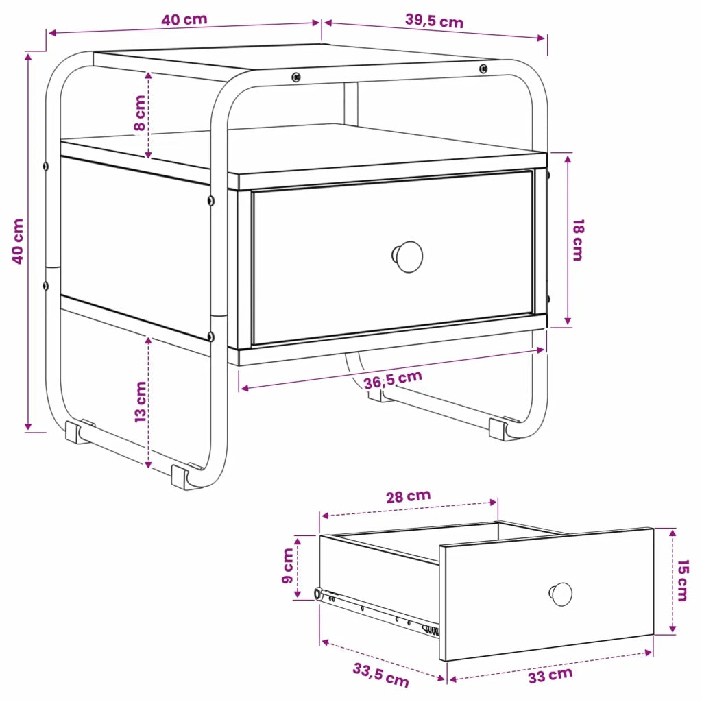 Armadio da Notte Legno antico 40 x 39,5 x 40 cm 8007679