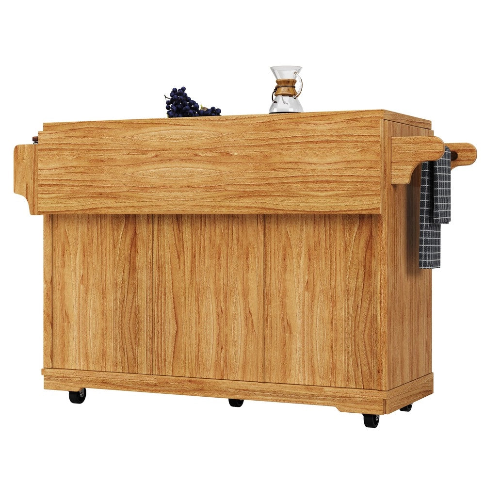 Carrello Portaoggetti ¨C Minimal ¨C Effetto rattan marrone scuro, cassetti, 95 cm