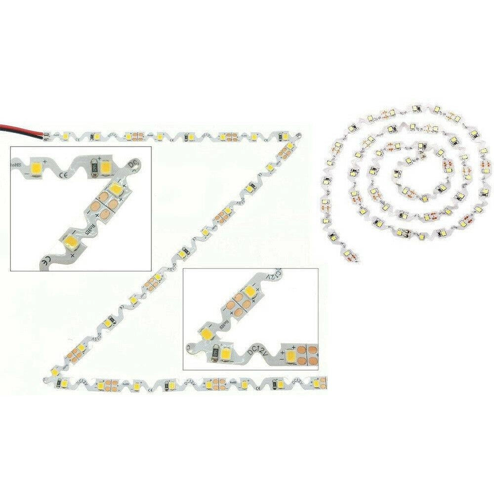 Trade Shop - Striscia Flessibile Strip Led Modellabile 5mt Smd 2835 Vari Toni Luce 2835-12v-s -