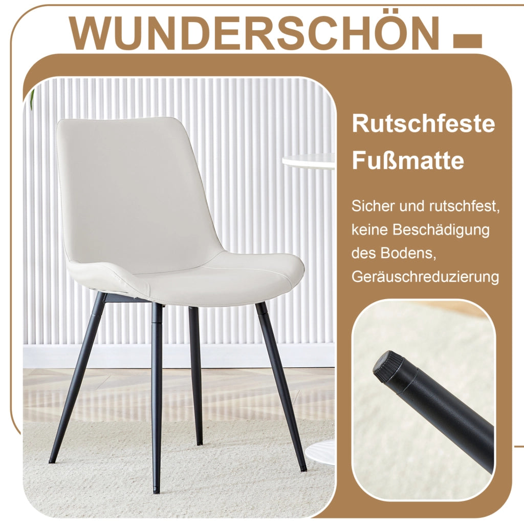Set tavolo rotondo con sedie, Ø 100 cm, MDF e vetro, marrone, nero e bianco